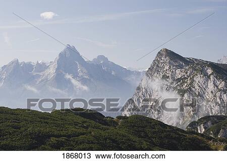 Stock Image - mountain peak, grodig, salzburger land, austria. Fotosearch