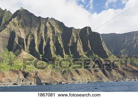 Stock Image - na pali coast state park, kauai, hawaii, usa. Fotosearch
