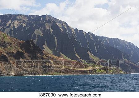 Stock Image - na pali coast state park, kauai, hawaii, usa. Fotosearch