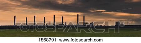 Stock Image - northumberland, england; towers of a refinery. Fotosearch