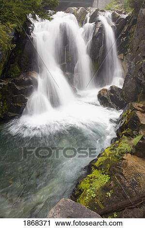 Stock Image - paradise river, mount rainier, mount rainier national park, washington, usa. Fotosearch