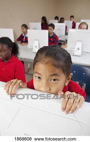 Stock Photo - students in computer class. Fotosearch