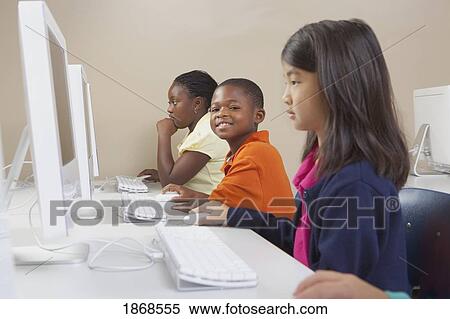 Stock Photography - students in computer class. Fotosearch