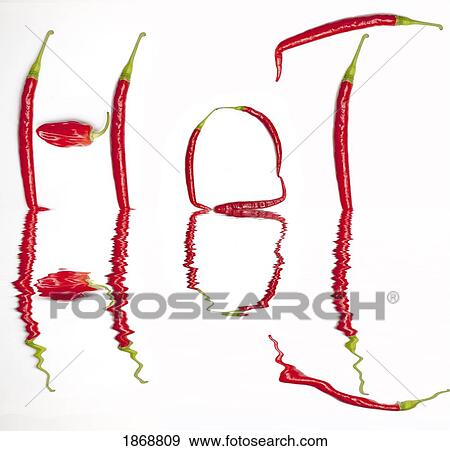 the word 'hot' spelled with red jalapeno peppers View Large Photo Image Stock Photo - the word 'hot' spelled with red jalapeno peppers. Fotosearch