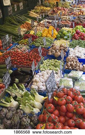 Stock Photo - vegetables in a market, vienna, austria. Fotosearch