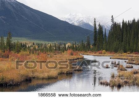 Vermilion Lakes, Banff National Park, Alberta, Canada View Large Photo Image Stock Photo - Vermilion Lakes, Banff National Park, Alberta, Canada. Fotosearch