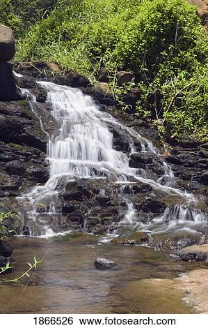 Stock Photograph - waterfall, kauai, hawaii, usa. Fotosearch