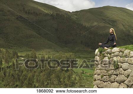 woman meditating, cuzco (cusco), peru View Large Photo Image Stock Image - woman meditating, cuzco (cusco), peru. Fotosearch