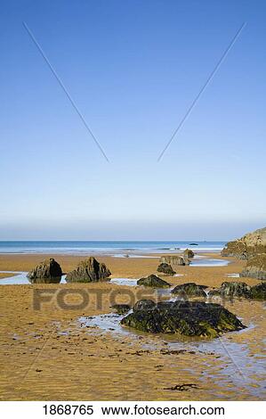 woolacombe, devon, england; the beach and a clear, blue sky View Large Photo Image Stock Photography - woolacombe, devon, england; the beach and a clear, blue sky. Fotosearch
