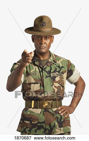 Stock Photo - a military man pointing at you. Fotosearch