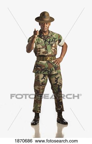 Stock Photograph - a military man pointing at you. Fotosearch