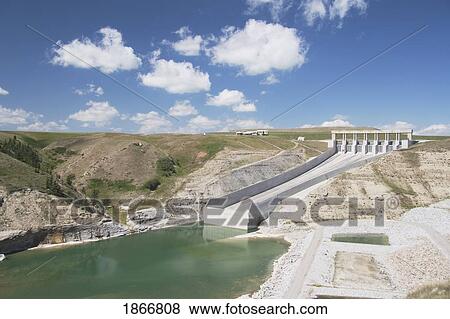 Stock Photo - alberta, canada; oldman river dam. Fotosearch