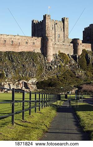 bamburgh, northumberland, england; a trail around a castle View Large Photo Image Picture - bamburgh, northumberland, england; a trail around a castle. Fotosearch