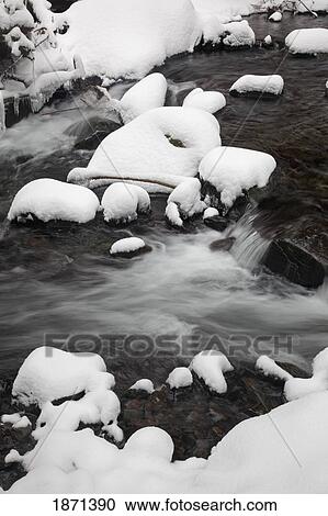 columbia river gorge national scenic area, oregon, united states of america; snow covering the rocks in a creek View Large Photo Image Stock Image - columbia river gorge national scenic area, oregon, united states of america; snow covering the rocks in a creek. Fotosearch