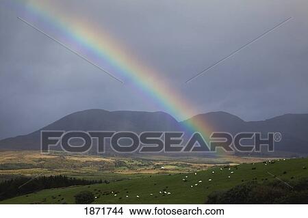 Picture - county kerry, ireland; a rainbow near blackwater. Fotosearch