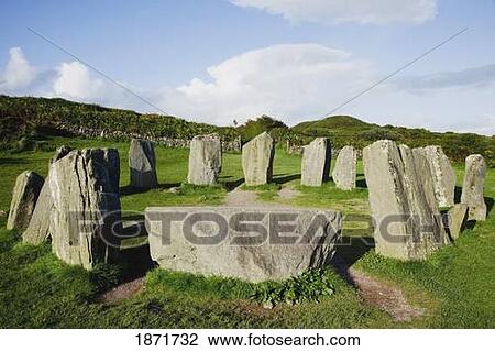 Stock Image - glandore, cork, ireland; a stone circle. Fotosearch