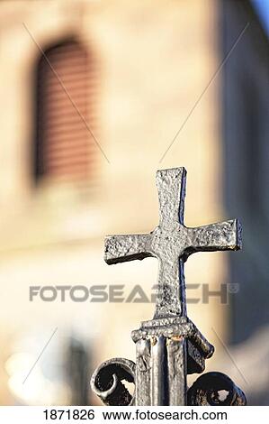 Stock Photograph - northumberland, england; a metal cross. Fotosearch