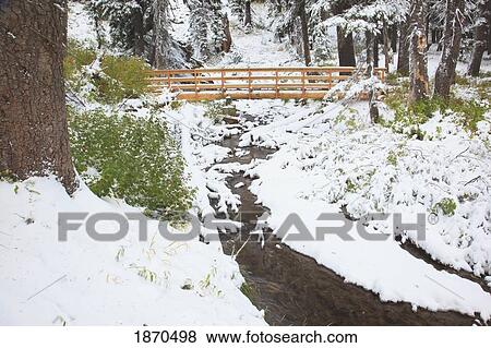 oregon, united states of america; first snow fall along umbrella falls on mount hood in the oregon cascades View Large Photo Image Stock Photo - oregon, united states of america; first snow fall along umbrella falls on mount hood in the oregon cascades. Fotosearch