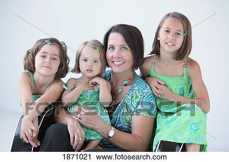 portrait of a mother with three daughters View Large Photo Image Stock Image - portrait of a mother with three daughters. Fotosearch