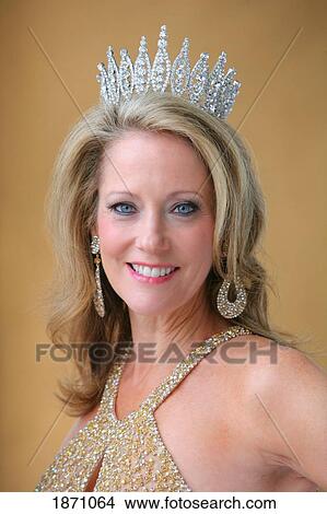 Picture - portrait of a woman wearing a tiara. Fotosearch
