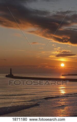 sunderland, tyne and wear, england; a lighthouse at the end of a pier View Large Photo Image Stock Image - sunderland, tyne and wear, england; a lighthouse at the end of a pier. Fotosearch