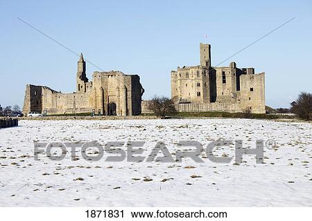 warkworth, northumberland, england; a castle with snow on the ground View Large Photo Image Stock Image - warkworth, northumberland, england; a castle with snow on the ground. Fotosearch