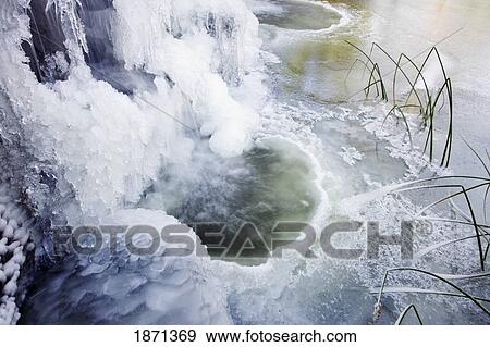willamette valley, oregon, united states of america; a waterfall and pond turned to ice View Large Photo Image Stock Photo - willamette valley, oregon, united states of america; a waterfall and pond turned to ice. Fotosearch