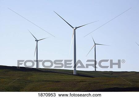 Stock Image - wind turbines. Fotosearch