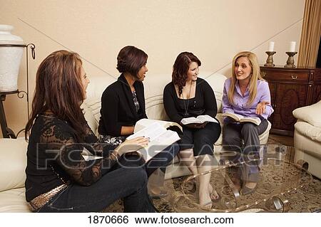 Stock Photograph - women studying the bible together. Fotosearch
