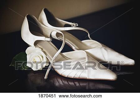 womens white high heeled shoes View Large Photo Image Stock Image - womens white high heeled shoes. Fotosearch