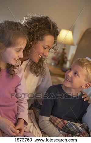 a mother with her son and daughter View Large Photo Image Stock Image - a mother with her son and daughter. Fotosearch
