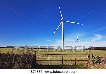 Stock Photograph - durham dales, county durham, england; wind turbines. Fotosearch