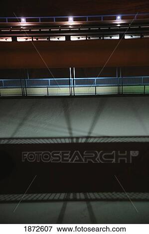 Stock Photo - edmonton, alberta, canada; the high level bridge and the lrt bridge going over the north saskatchewan river at night. Fotosearch