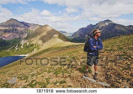 glacier national park, montana, united states of america; backpacking towards pitamakin pass View Large Photo Image Stock Photo - glacier national park, montana, united states of america; backpacking towards pitamakin pass. Fotosearch