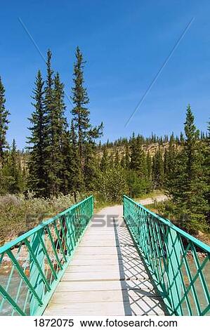 Stock Photography - kootenay plains, alberta, canada; a bridge over siffleur river. Fotosearch
