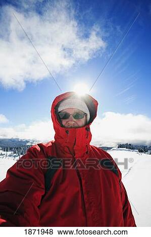 oregon cascades, oregon, united states of america; a person in a hat and winter coat in the snow on mount hood View Large Photo Image Stock Photo - oregon cascades, oregon, united states of america; a person in a hat and winter coat in the snow on mount hood. Fotosearch