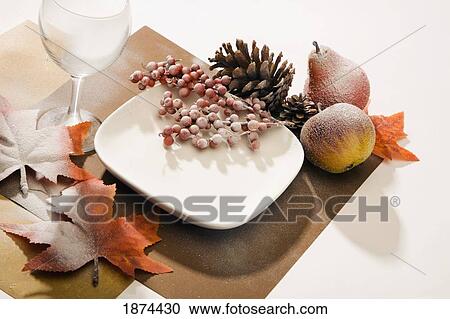 a dinner place setting decorated for autumn View Large Photo Image Stock Image - a dinner place setting decorated for autumn. Fotosearch