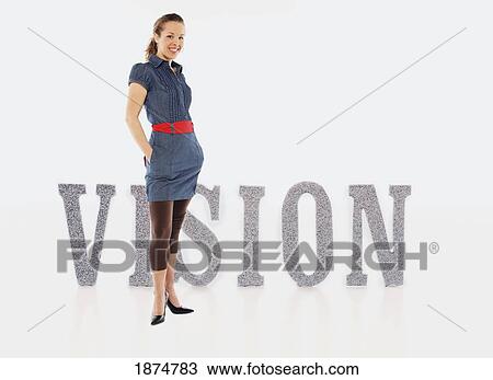 Stock Image - a woman with vision. Fotosearch