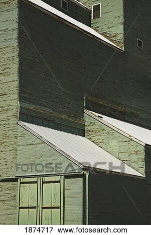 Stock Photo - alberta, canada; a grain elevator. Fotosearch