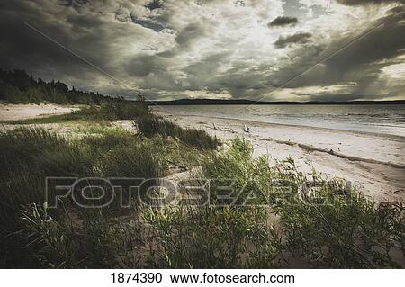 Stock Image - alberta, canada; shoreline of slave lake. Fotosearch