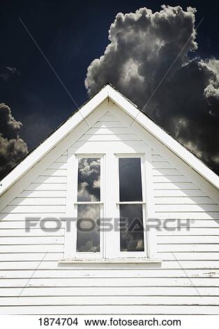 Picture - camrose, alberta, canada; an old white school house. Fotosearch