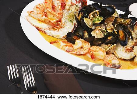 edmonton, alberta, canada; a plate of seafood View Large Photo Image Picture - edmonton, alberta, canada; a plate of seafood. Fotosearch