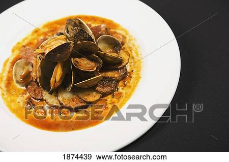 Stock Photo - edmonton, alberta, canada; a plate of seafood. Fotosearch