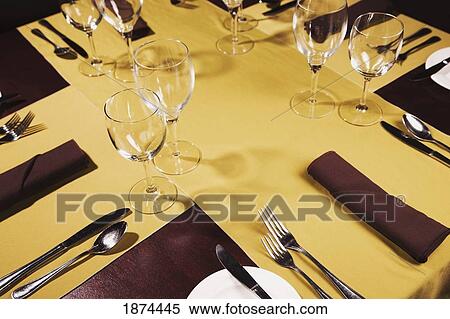 edmonton, alberta, canada; a table with place settings View Large Photo Image Stock Photography - edmonton, alberta, canada; a table with place settings. Fotosearch