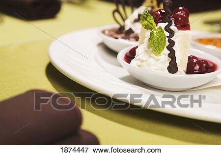 Stock Photo - edmonton, alberta, canada; dessert on a plate. Fotosearch