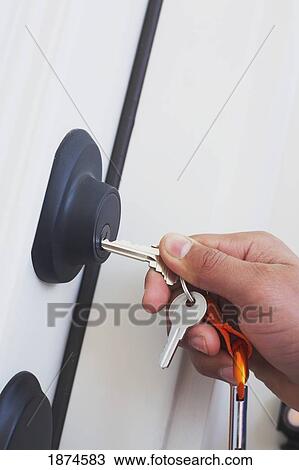 Stock Image - knoxville, tennessee, united states of america; putting keys into a lock. Fotosearch