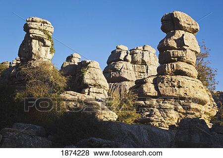 Stock Photo - malaga, spain; karstic rock formations in el torcal park nature reserve new antequera. Fotosearch