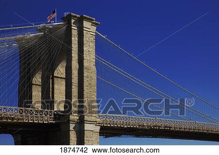 Stock Image - new york city, new york, united states of america; brooklyn bridge. Fotosearch