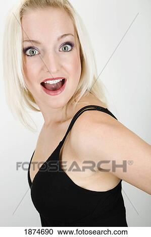 portrait of a young woman with a surprised look View Large Photo Image Stock Image - portrait of a young woman with a surprised look. Fotosearch