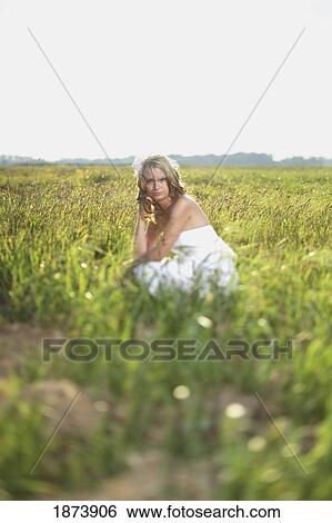vineland, ontario, canada; a bride in a field View Large Photo Image Stock Photograph - vineland, ontario, canada; a bride in a field. Fotosearch